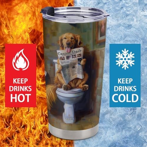 Golden Retriever Travel Tumbler Insulated Stainless Steel 20 oz