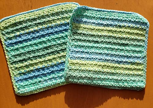 Perfect Handmade Crochet Washcloth Dishcloth Set 100 Cotton x2 75