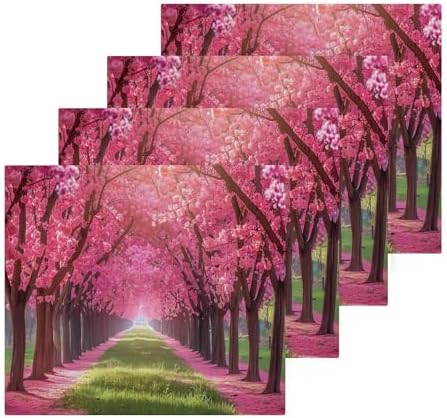 Cherry Blossoms Washcloths 2 Pack Soft Reusable Face Towels
