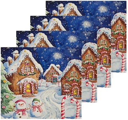 Xigua Christmas Streets Multi-Purpose Washcloth Set for Wash Drying and Cleaning