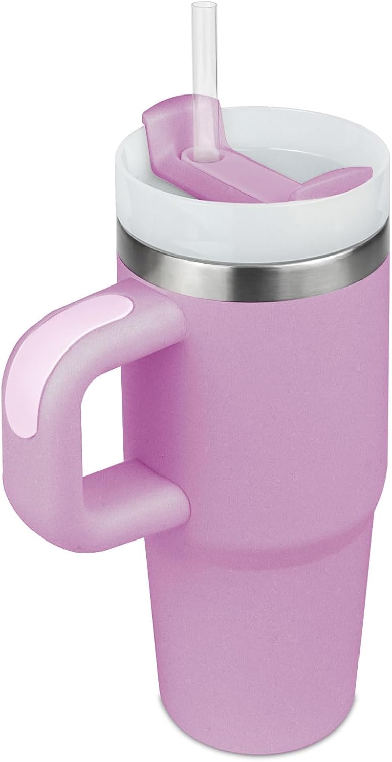14 oz Kids Tumbler with Lid and Straw Purple