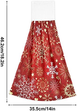 Winter Snowflake Kitchen Towels Red