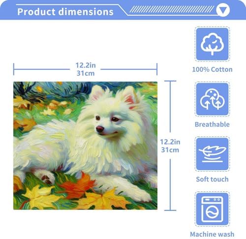 Two-Piece Set - Van Gogh Spitz Autumn Washcloths Towels