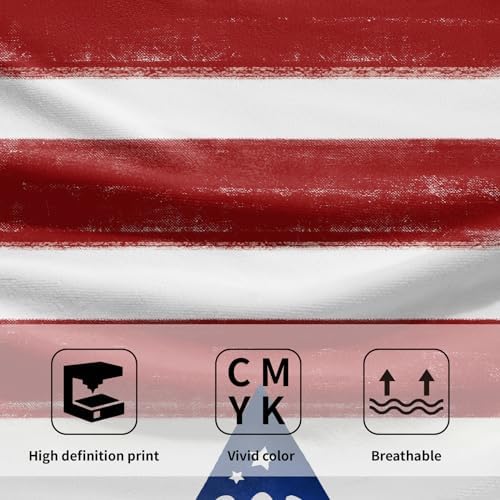 2 x USA Flag Towels Red Stripes Blue Star Patriotic Face Towels