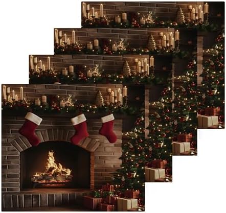 Xigua Christmas Tree fireplace washcloth set 12 inch