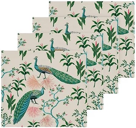 YETASBIN Peacock Feather Washcloths 2Pack