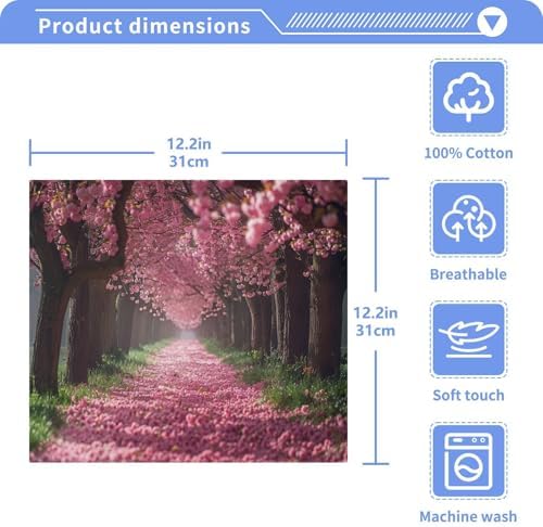 YETTASBIN Cherry Blossoms Washcloths 2 Pack 1