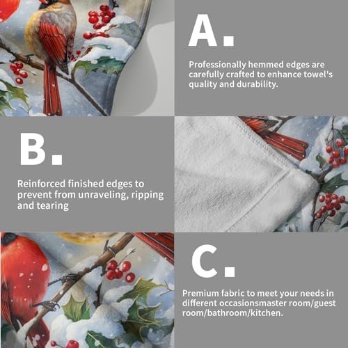 Granbey Winter Red Bird Hand Towels Pack of 2 1