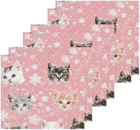 Xigua Adorable Kitten Washcloths Set of 2 12 x 12 Inch