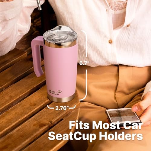Mollcity 20 oz Kids Tumbler with Handle and Leakproof Lid