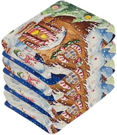 Xigua Christmas Streets Multi-Purpose Washcloth Set for Wash Drying and Cleaning