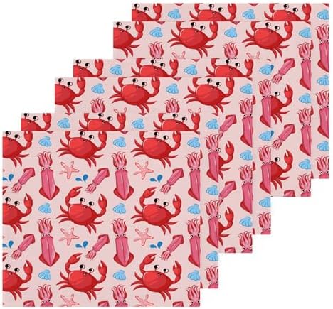 Xigua Funny Crab Small Pack Multi-Purpose Compact Washcloth Set