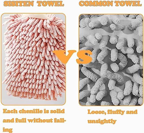 Chenille Hand Towels for Bathroom Kitchen Bedroom Cute Hedgehog Design 2 Packs