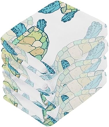 Burbuja 4-Pack Sea Turtle Washcloths Soft Absorbent Reusable