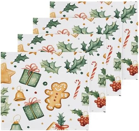 Xigua Cute Christmas Pattern Washcloths Set of 2 12 X 12 Inch