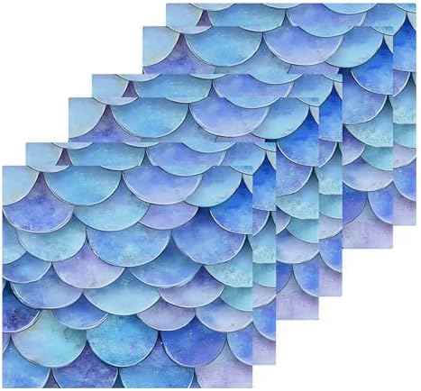 Xigua Mermaid Scales Washcloth Set 125-Inch Absorbent Fingertip Towels 2-Piece