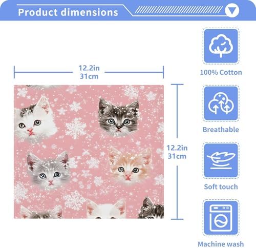 Xigua Adorable Kitten Washcloths Set of 2 12 x 12 Inch