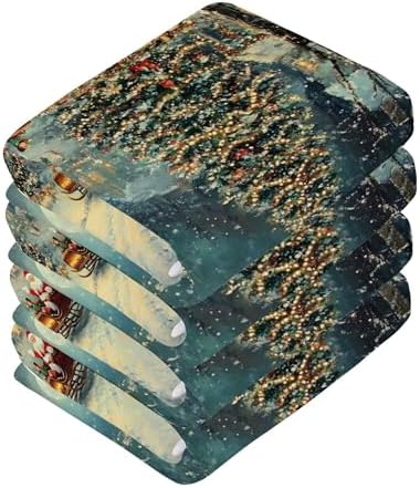 Xigua Christmas Night Scene Washcloths Set of 2 - 12x12 Inch