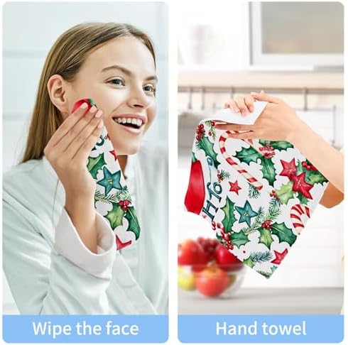 Xigua Watercolor Christmas Washcloths Set of 2