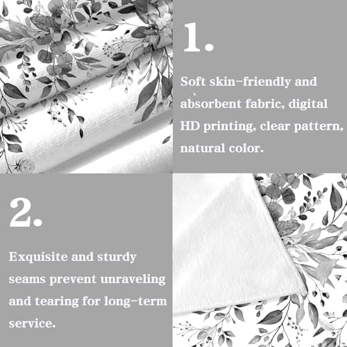 2-Pack Eucalyptus Microfiber Hand Towels Soft Absorbent for Home Travel