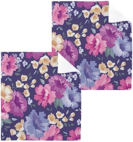 WELLDAY Beautiful Flower WashCloths 4-Pack