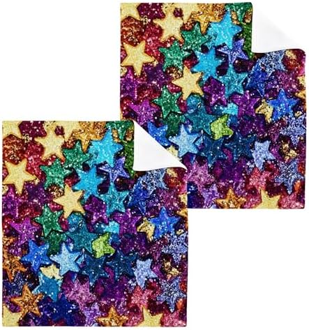 Xiuga Rainbow Colors Star Washcloth Set