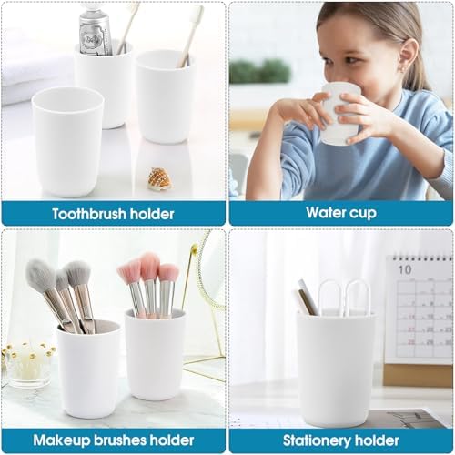 4-Pack White Reusable Tumbler Toothbrush Holders