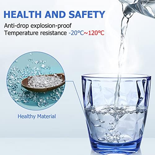 Fast shipping plastic tumblers stylish blue 10oz cups set of 4 4pcs