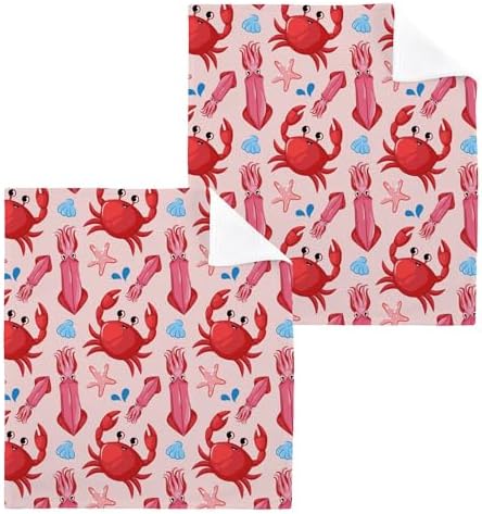 Xigua Funny Crab Small Pack Multi-Purpose Compact Washcloth Set