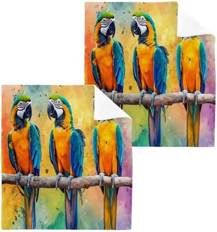 Xigua Parrot Washcloth Set - Fast Drying Multi-Purpose Towels for Bathroom Kitchen