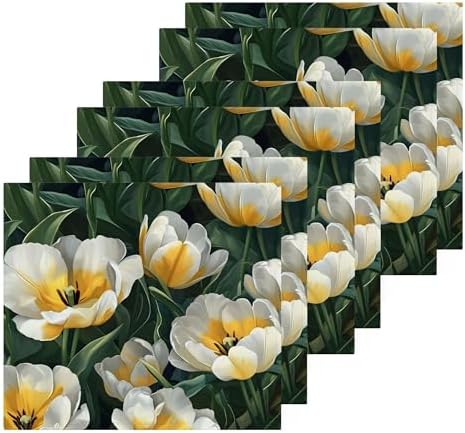 Distinctive Yellow Tulip Washcloth Set