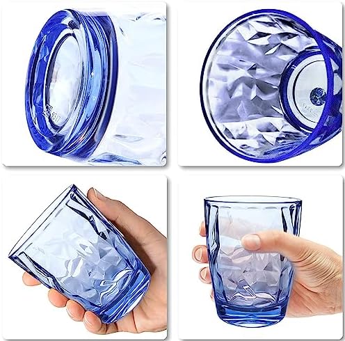 Fast shipping plastic tumblers stylish blue 10oz cups set of 4 4pcs