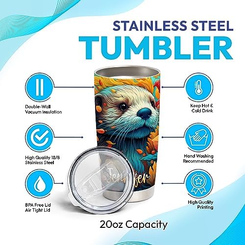 Hyturtle Otter Lovers Personalized Tumbler