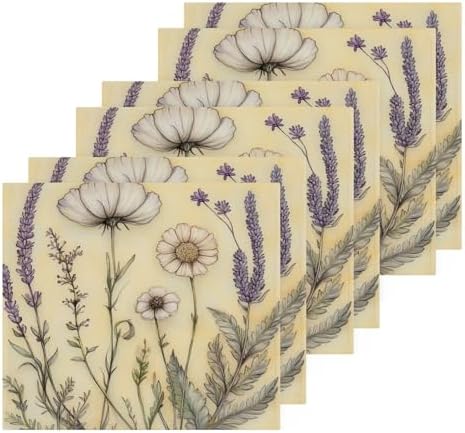 Haskirky 4 Pack Lavender Washcloths - 12x12 Inches Soft Face Towels