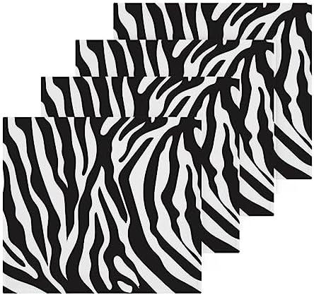 FUGIDOG Zebra Print Cotton Washcloth Set - Soft Absorbent Face Towels