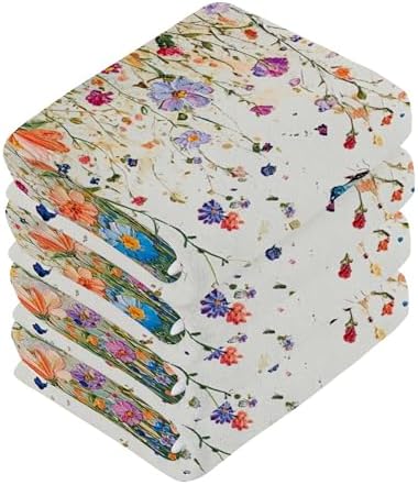 Stunning Xigua Vibrant Wildflowers Washcloth Set for Your Home or Travel