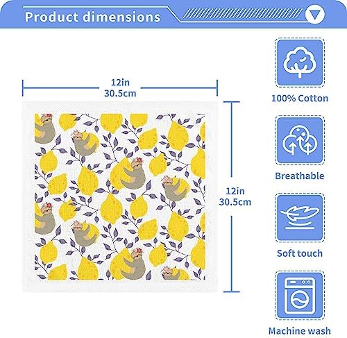ALAZA Cute Sloths Yellow Lemons Towels