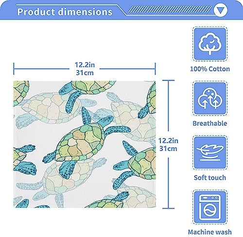 Burbuja 4-Pack Sea Turtle Washcloths Soft Absorbent Reusable