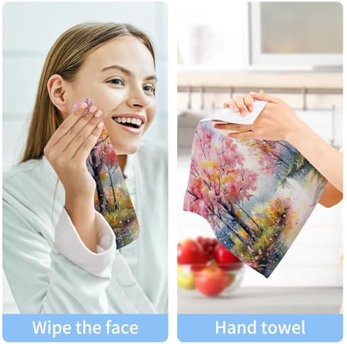 Xigua Blooming Flower Washcloths Set of 2 12x12 Inch
