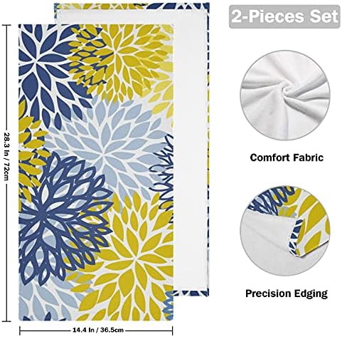 Sukiyo Exquisite Floral Chrysanthemum Hand Towels Set of 2