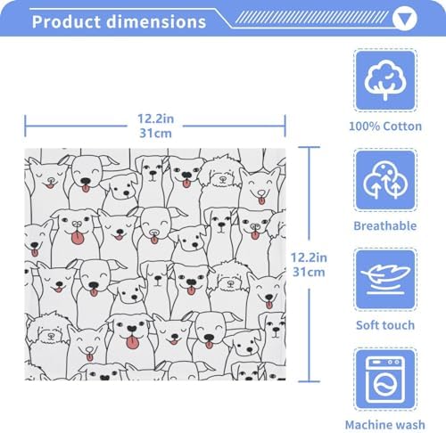YETTASBIN Funny Dog Washcloths