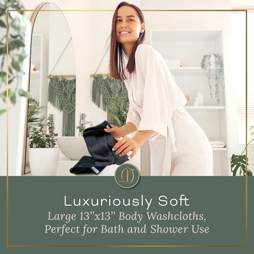 Loran Charcoal Grey Washcloths