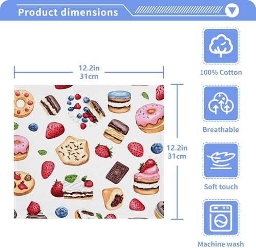 Xigua Cute Watercolor Sweets Washcloths Set of 2