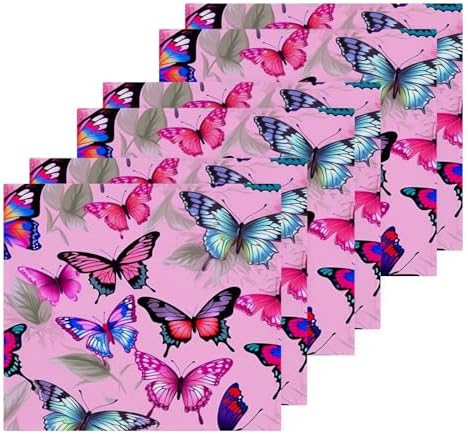 YETTASBIN Butterfly Washcloths 2 Pack Soft Absorbent Towels