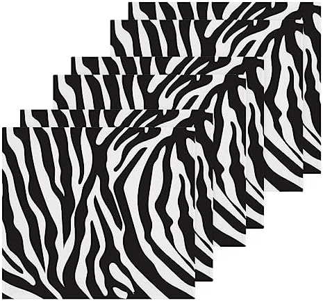 FUGIDOG Zebra Print Cotton Washcloth Set - Soft Absorbent Face Towels