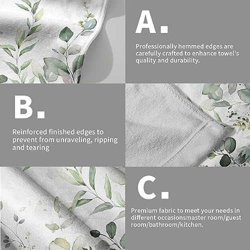 Sage Green Eucalyptus Hand Towels Set of 2