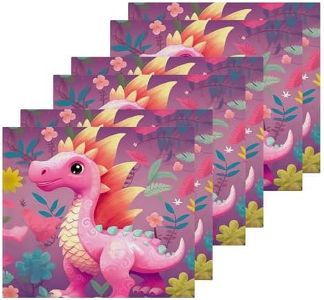 Dinosaur Washcloth 2-Pack Soft Cotton Towels for Bathe 12x12 Inch