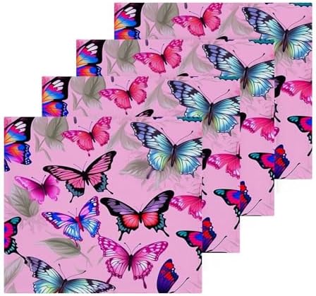YETTASBIN Butterfly Washcloths 2 Pack Soft Absorbent Towels