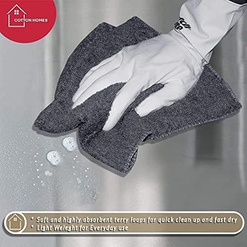 100 Cotton Washcloth Set 50 Pack 11x11 Grey with Free Apron