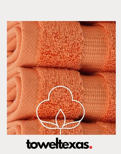 4-Piece Washcloth Set Soft Absorbent Cotton Washcloths Orange